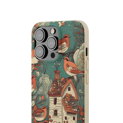 Cottagecore Red-Breasted Robins | Biodegradable iPhone Case