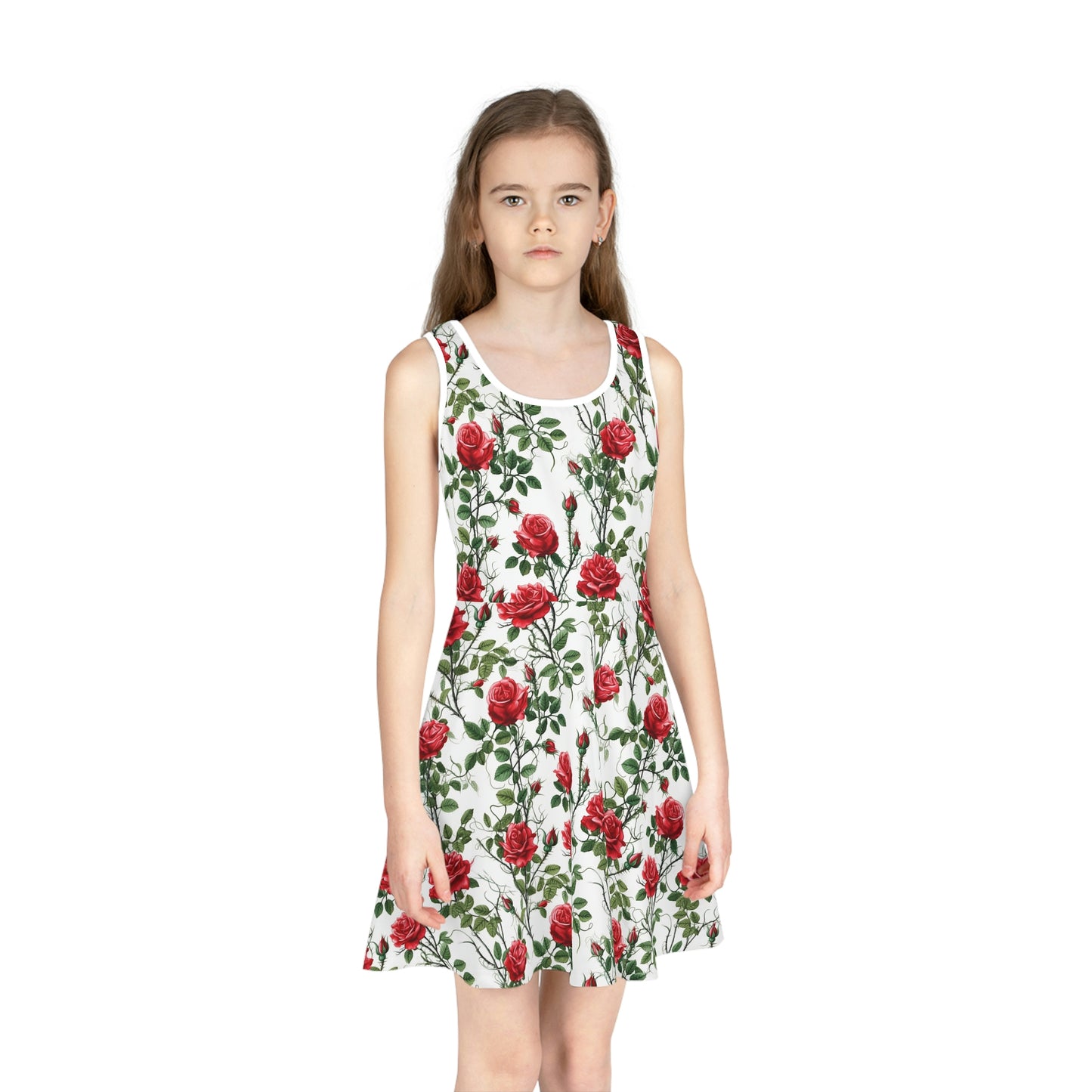 Red Roses | Girls' Sleeveless Sundress