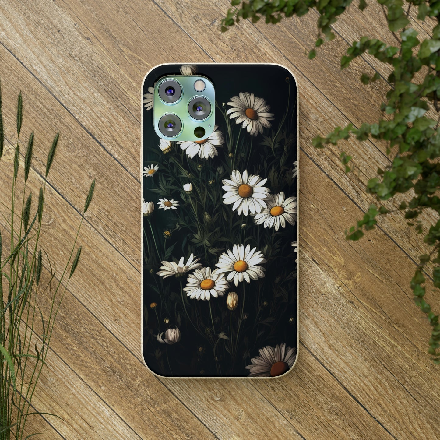 Dark Cottagecore Daisies | Biodegradable iPhone Case