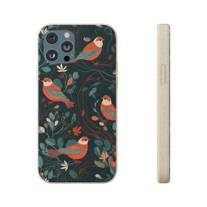 Whimsical Red-Breasted Robins | Biodegradable iPhone Case