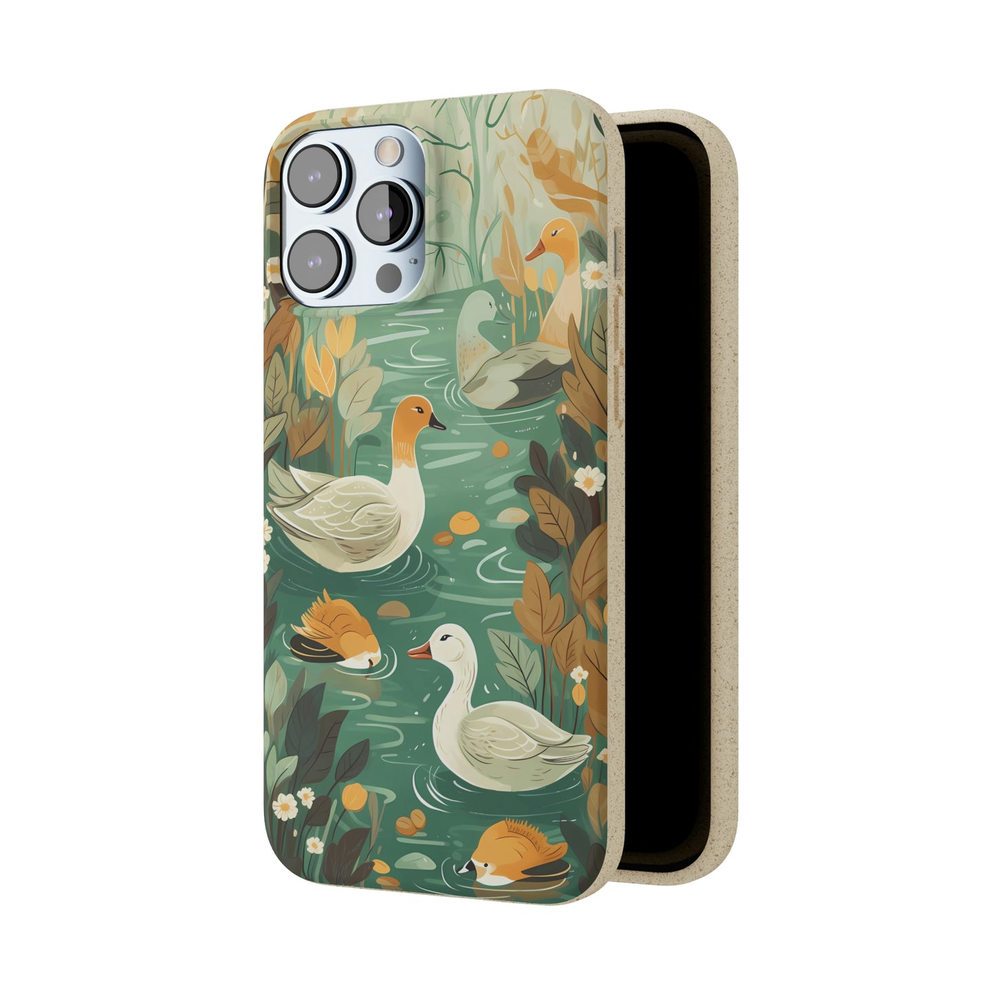 Cottagecore Ducks in a Pond | Biodegradable iPhone Case