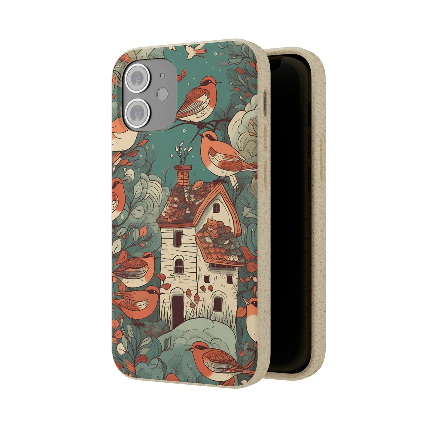 Cottagecore Red-Breasted Robins | Biodegradable iPhone Case