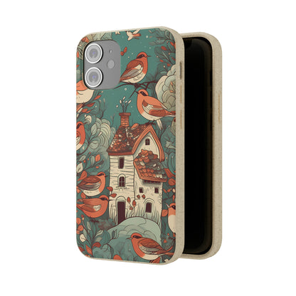 Cottagecore Red-Breasted Robins | Biodegradable iPhone Case