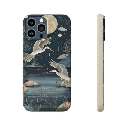 Herons Flying Over a Pond | Biodegradable iPhone Case