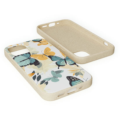 Blue and Yellow Butterflies | Biodegradable iPhone Case