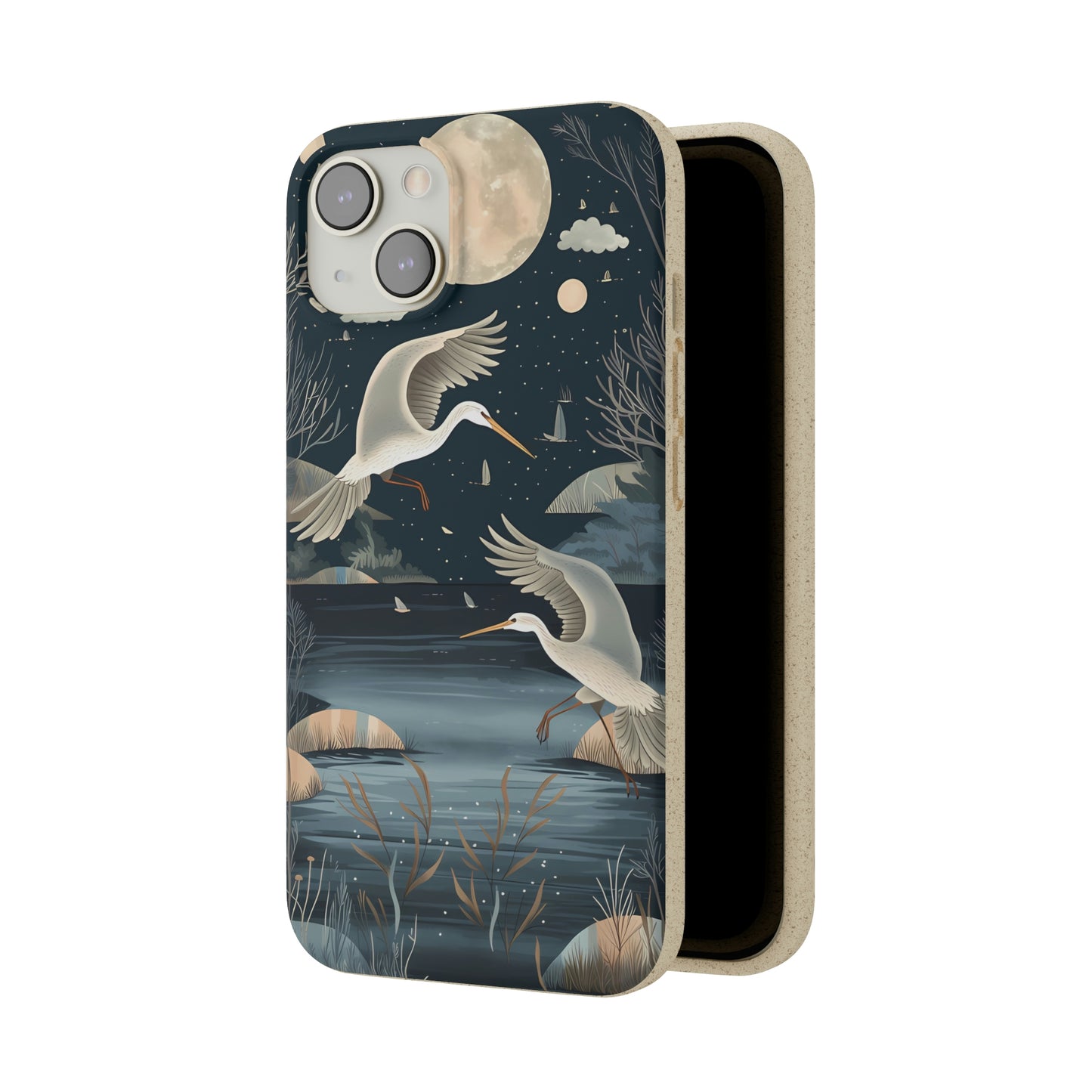 Herons Flying Over a Pond | Biodegradable iPhone Case