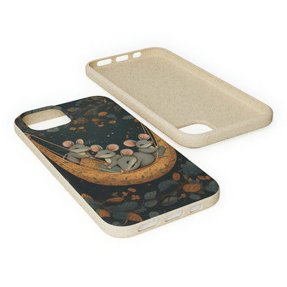 Cottagecore Field Mice in a Hammock | Biodegradable iPhone Case