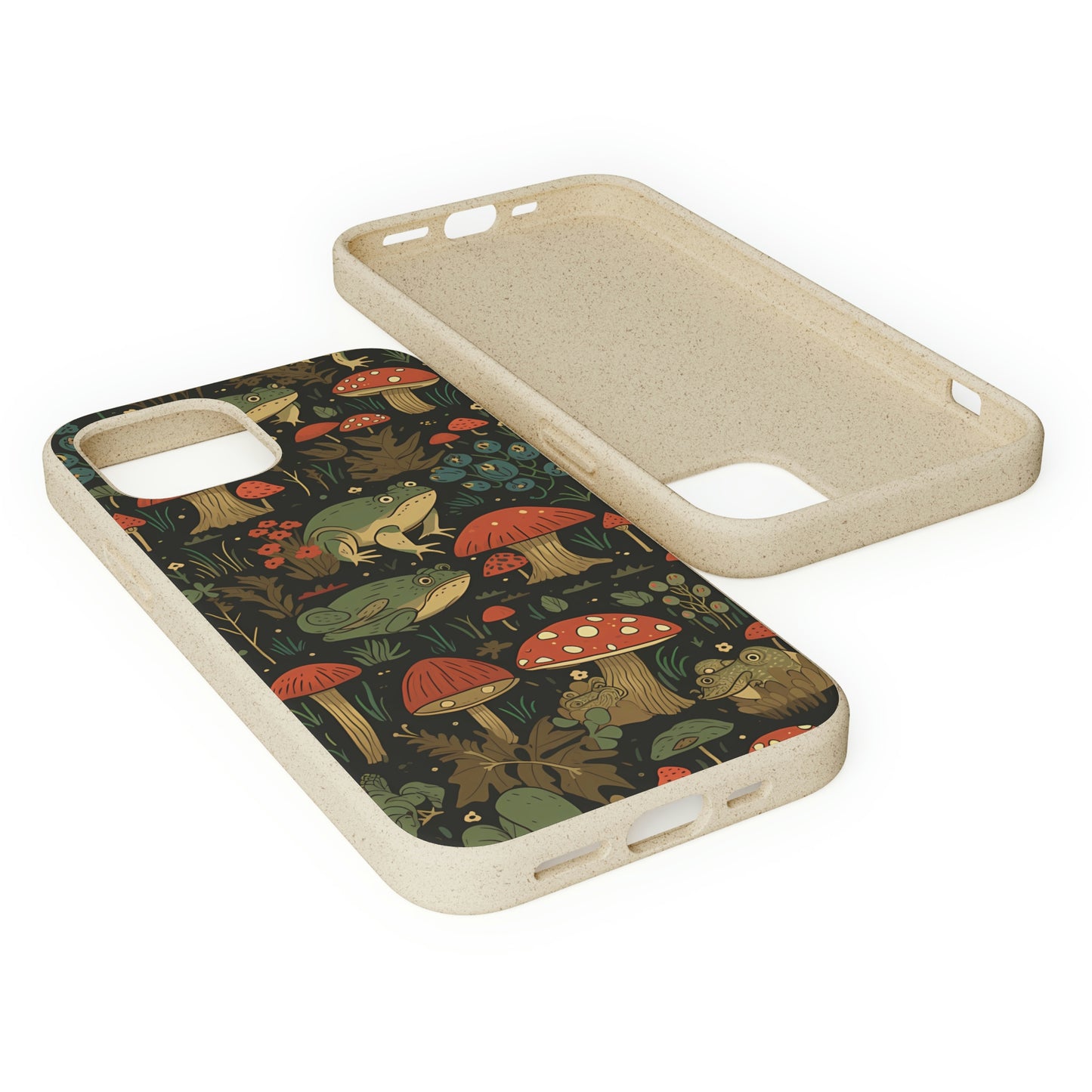 Cottagecore Frogs with Mushrooms | Biodegradable iPhone Case