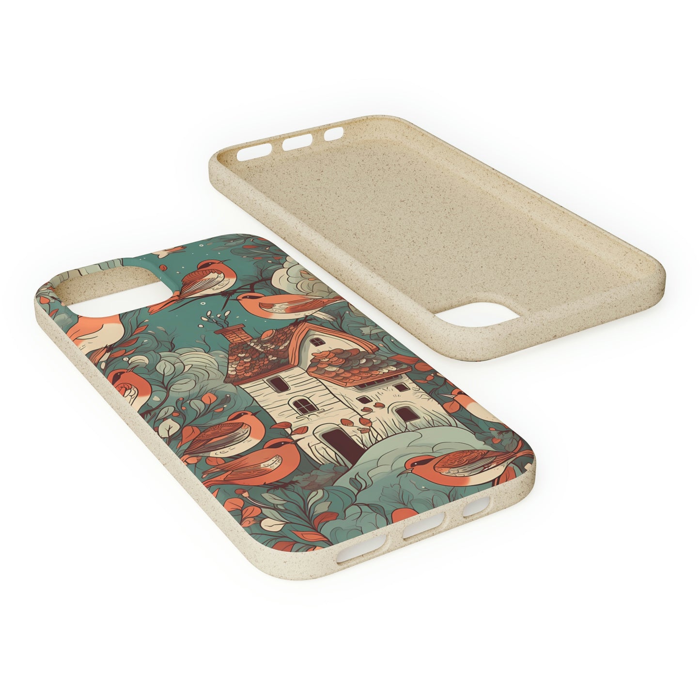 Cottagecore Red-Breasted Robins | Biodegradable iPhone Case