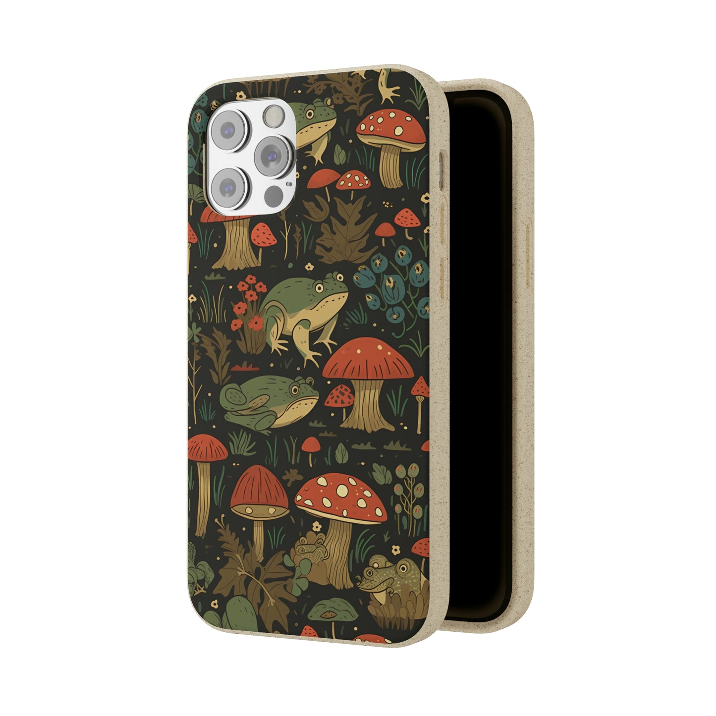 Cottagecore Frogs with Mushrooms | Biodegradable iPhone Case