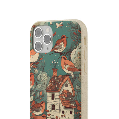 Cottagecore Red-Breasted Robins | Biodegradable iPhone Case