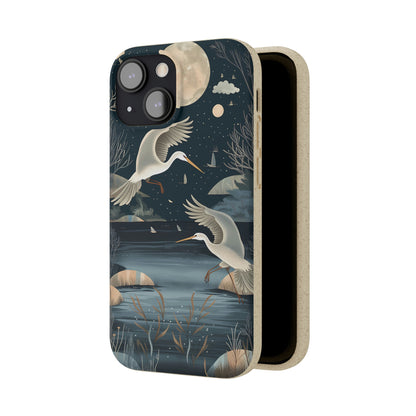 Herons Flying Over a Pond | Biodegradable iPhone Case