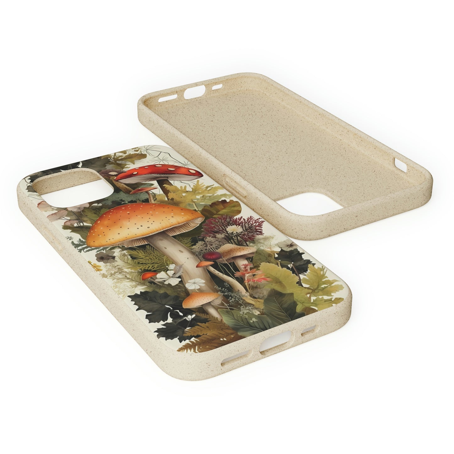 Cottagecore Mushrooms and Plants | Biodegradable iPhone Case