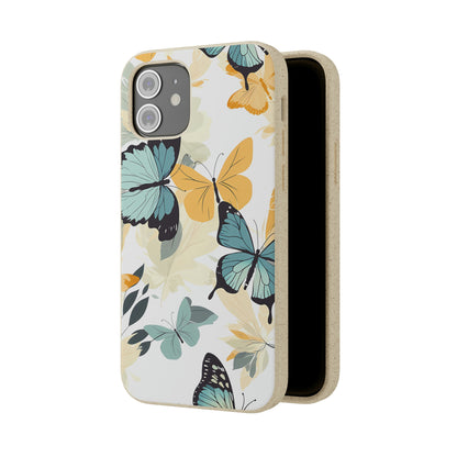 Blue and Yellow Butterflies | Biodegradable iPhone Case