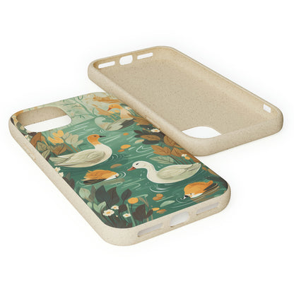 Cottagecore Ducks in a Pond | Biodegradable iPhone Case