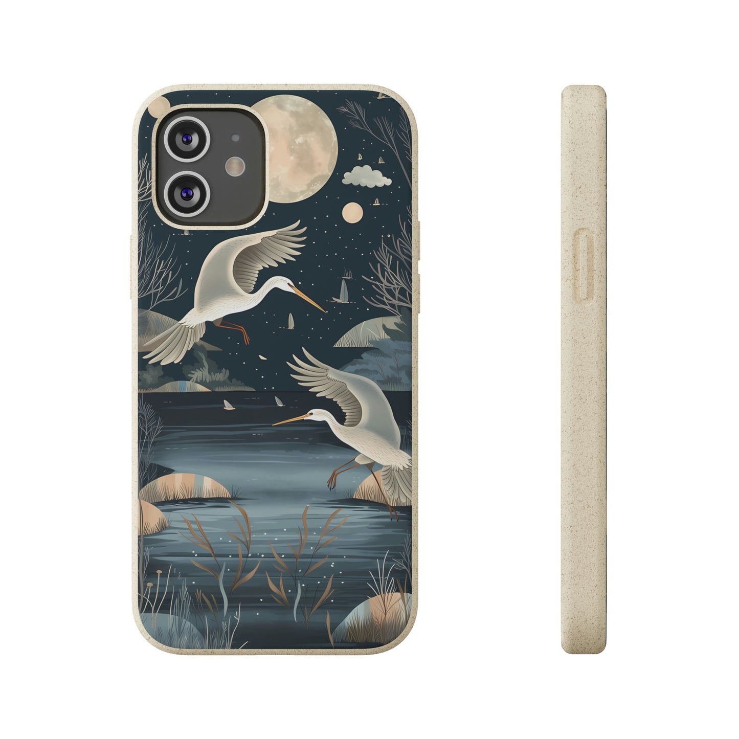 Herons Flying Over a Pond | Biodegradable iPhone Case