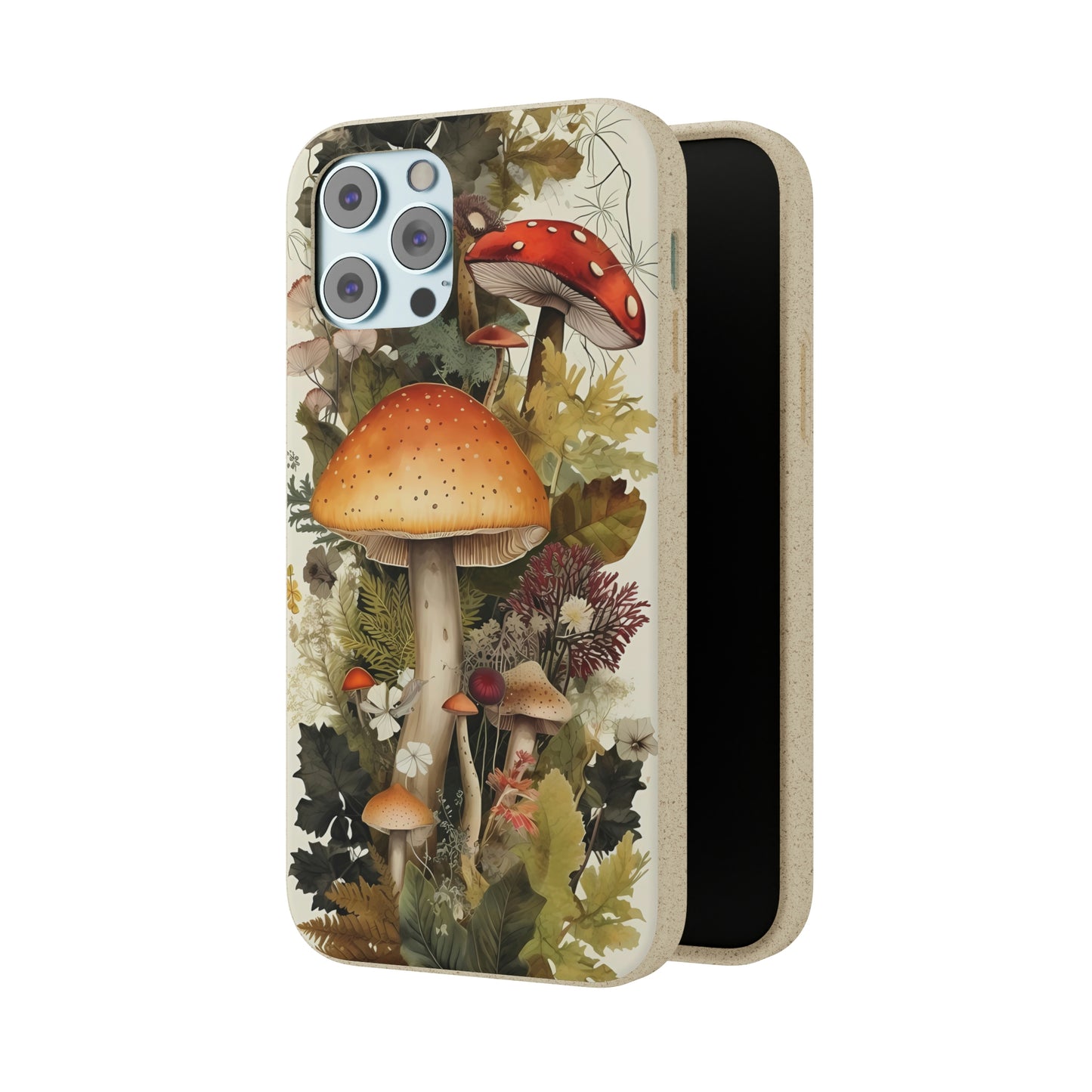 Cottagecore Mushrooms and Plants | Biodegradable iPhone Case