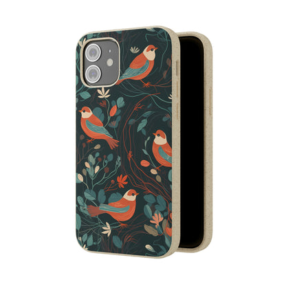 Whimsical Red-Breasted Robins | Biodegradable iPhone Case