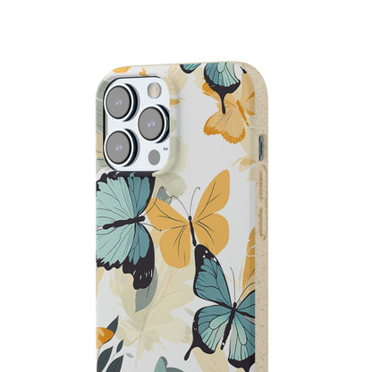 Blue and Yellow Butterflies | Biodegradable iPhone Case