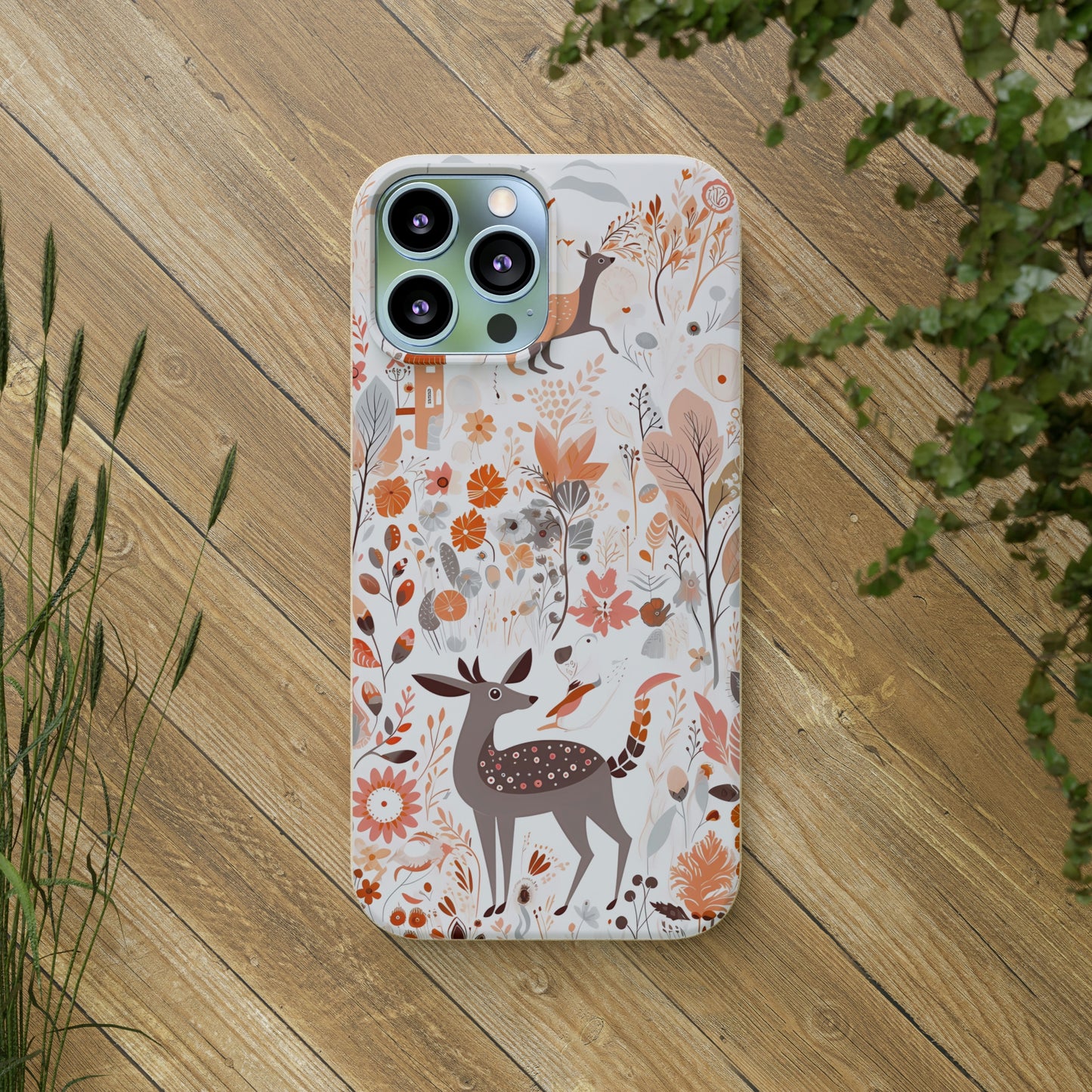 Cottagecore Field with Deer | Biodegradable iPhone Case